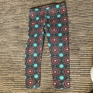 Dark grey leggings with lotus flowers - red black teal - Elena of Avalor